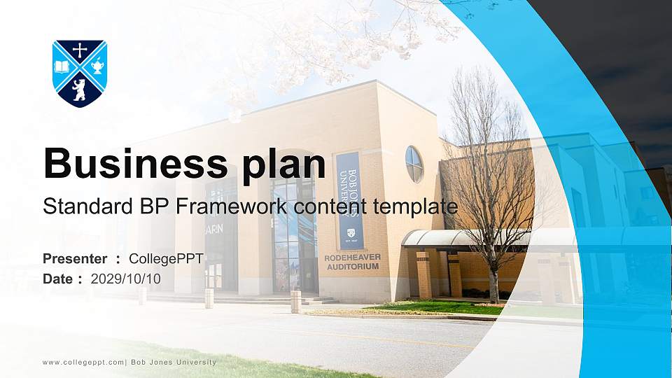 Bob Jones University Competition/Entrepreneurship Contest PPT Template16:9 ratio PPT effect preview image