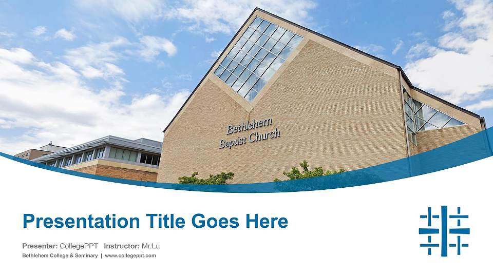 Bethlehem College & Seminary Course/Courseware Creation PPT Template16:9 ratio PPT effect preview image
