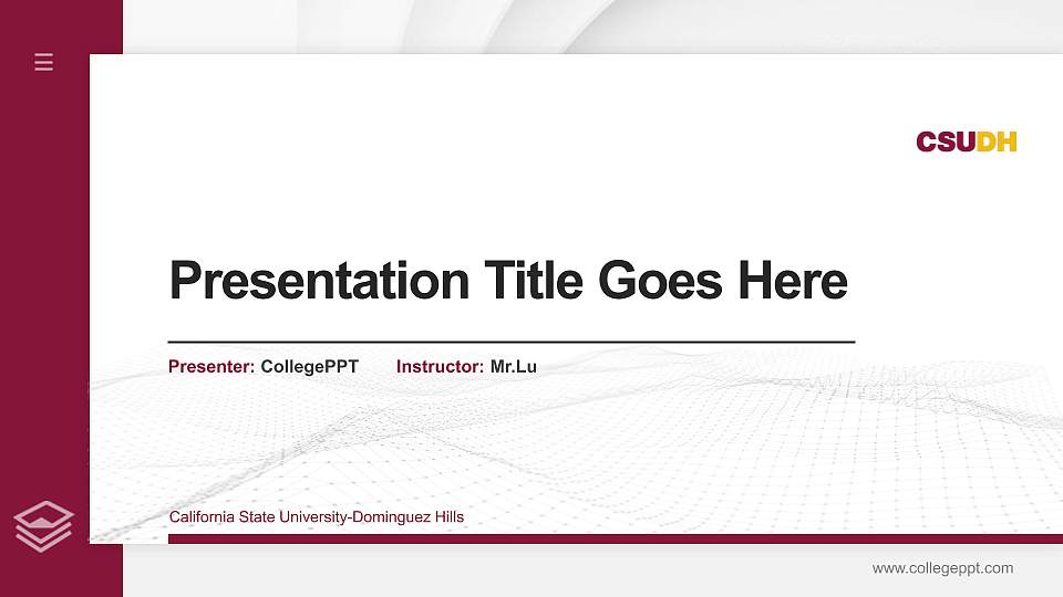 California State University-Dominguez Hills Thesis Proposal/Graduation Defense PPT Template16:9 ratio PPT effect preview image