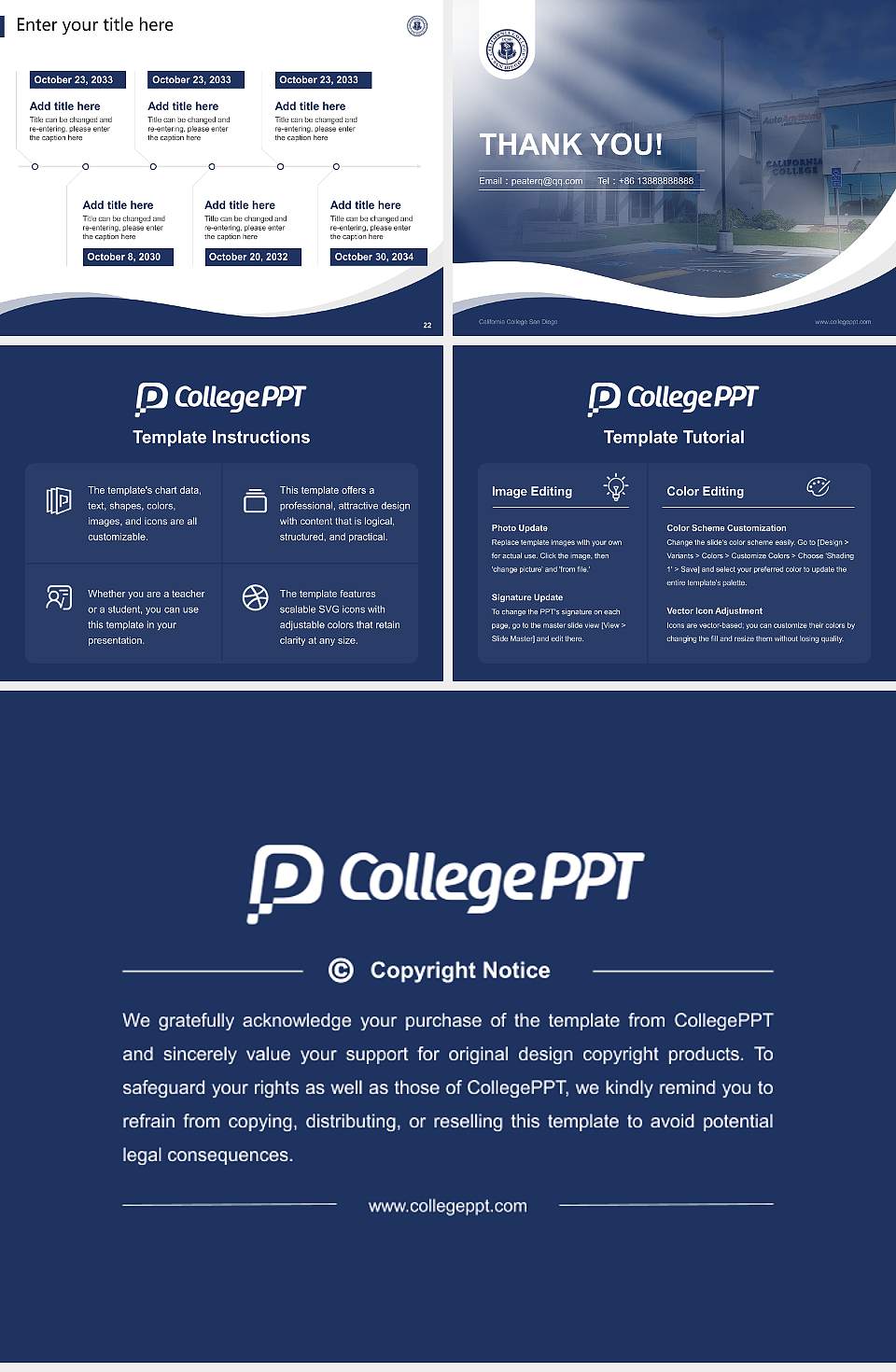 California College San Diego Lecture Sharing and Networking Event PPT Template4:3 ratio PPT effect preview image4