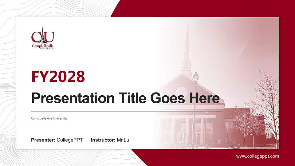 Campbellsville University Academic Presentation/Research Findings Report PPT Template16:9 ratio PPT effect preview image