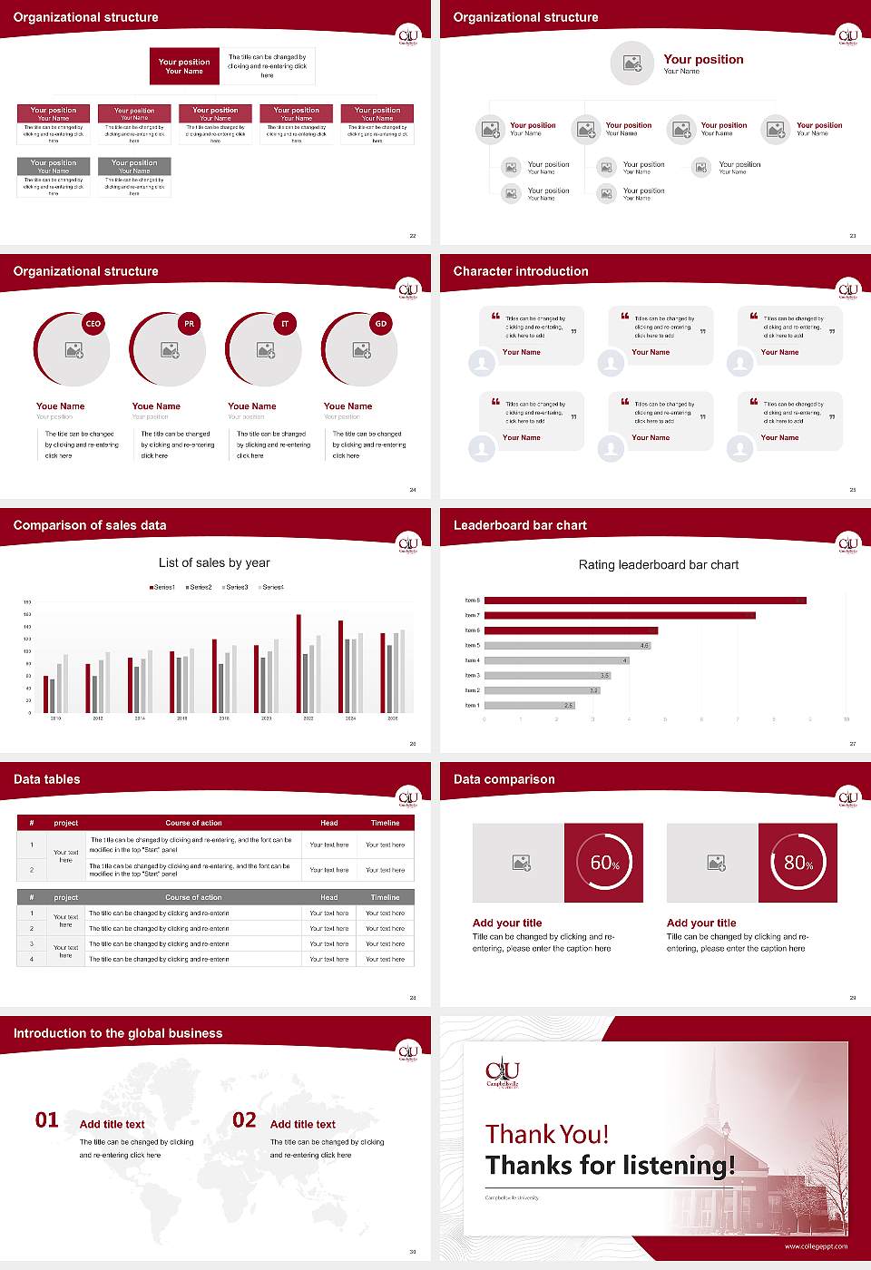 Campbellsville University Academic Presentation/Research Findings Report PPT Template16:9 ratio PPT effect preview image4