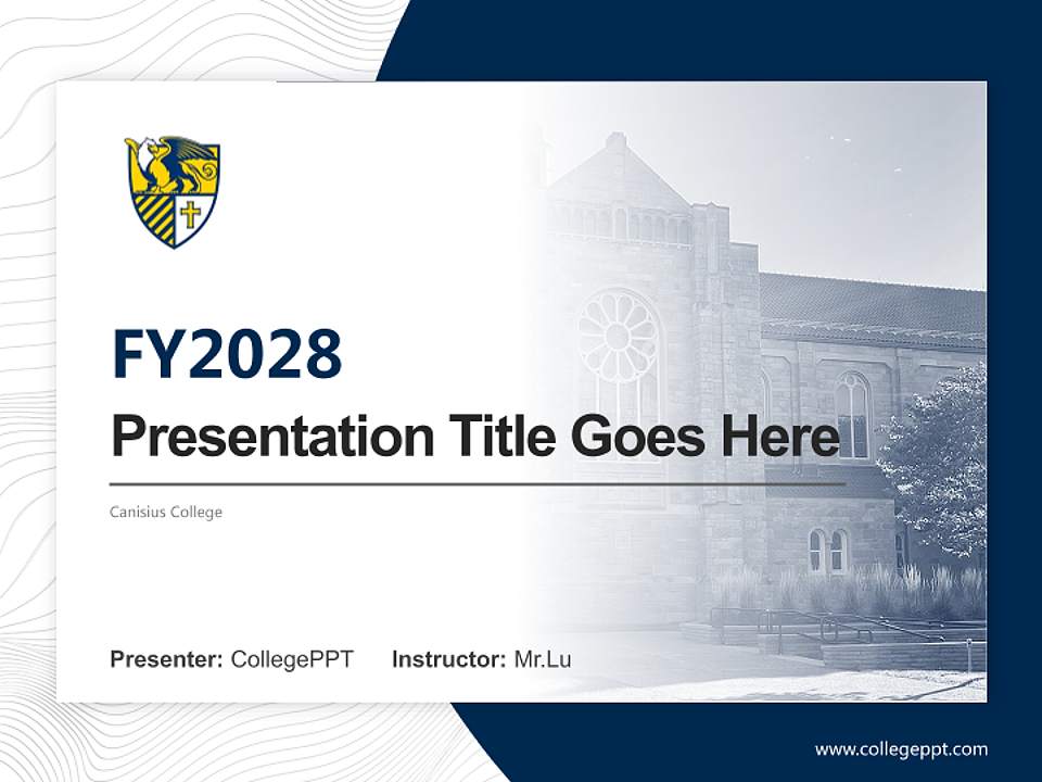 Canisius College Academic Presentation/Research Findings Report PPT Template4:3 ratio PPT effect preview image5