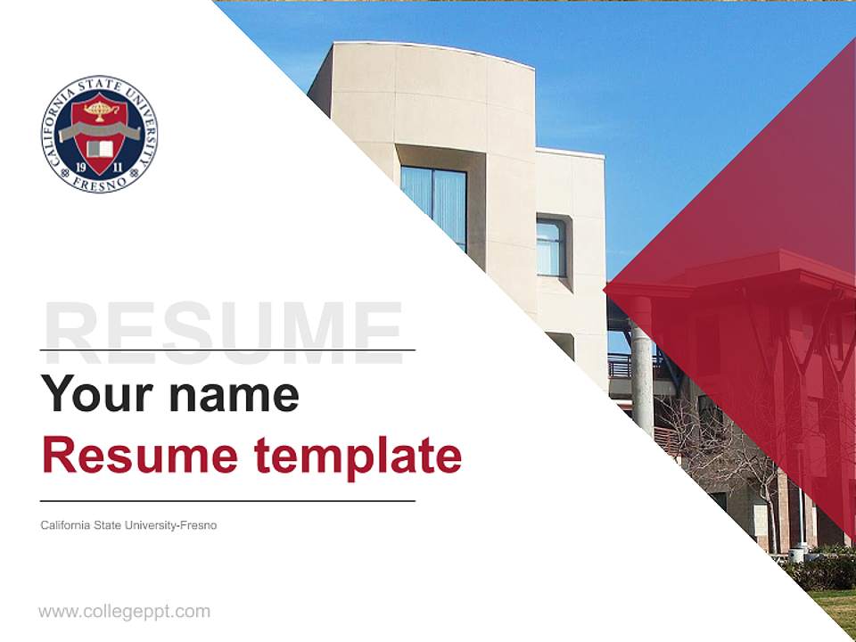 California State University-Fresno Resume PPT Template4:3 ratio PPT effect preview image5