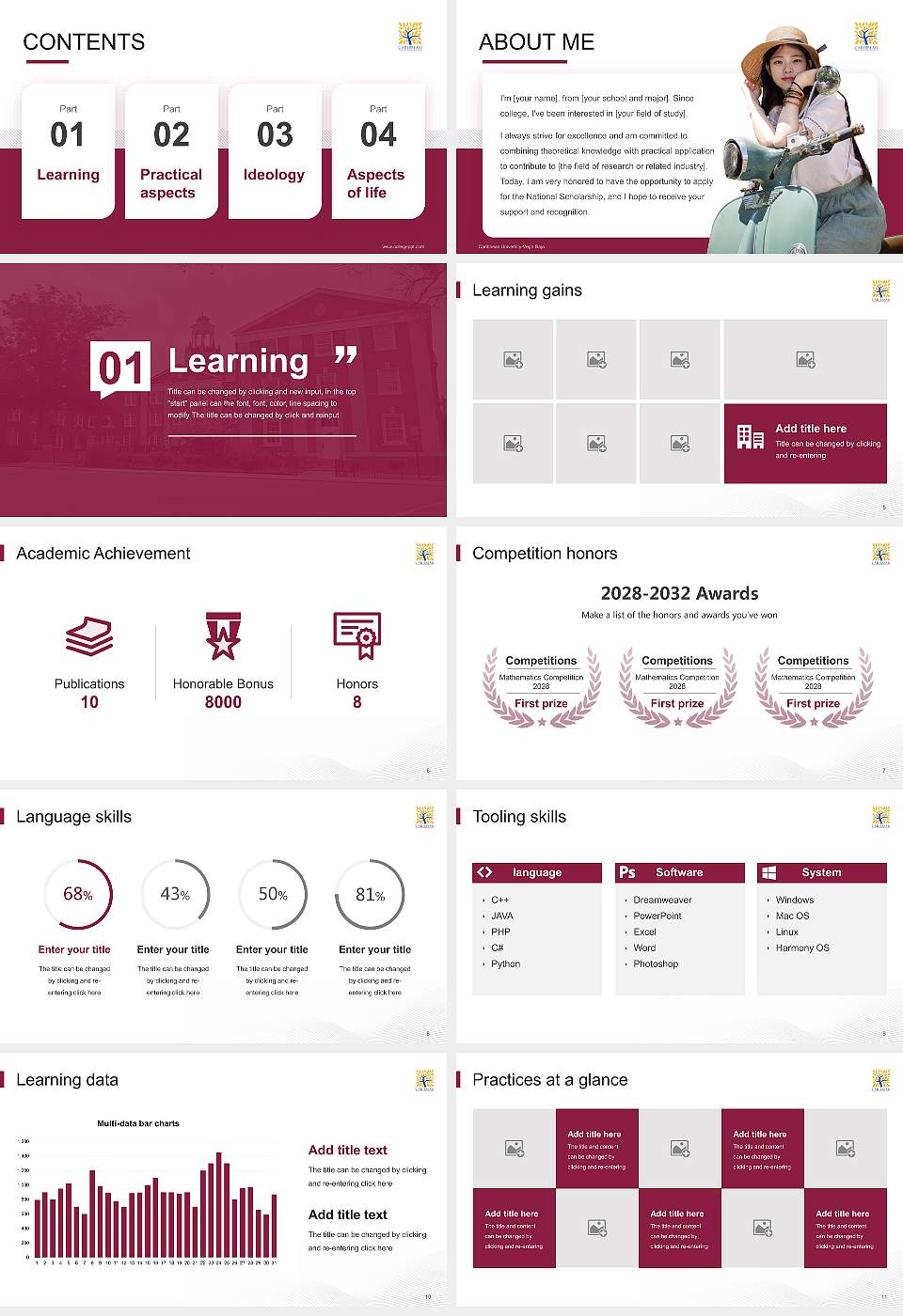 Caribbean University-Vega Baja National Scholarship Defense PPT Template16:9 ratio PPT effect preview image2