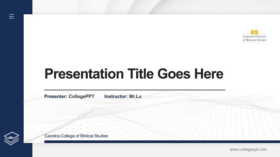 Carolina College of Biblical Studies Thesis Proposal/Graduation Defense PPT Template16:9 ratio PPT effect preview image