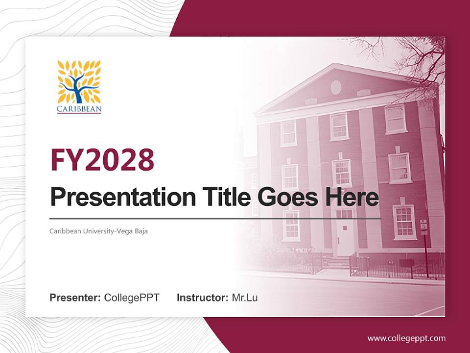 Caribbean University-Vega Baja Academic Presentation/Research Findings Report PPT Template4:3 ratio PPT effect preview image5