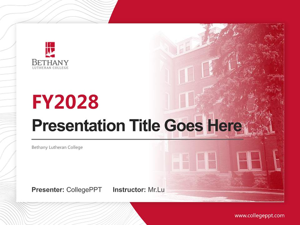 Bethany Lutheran College Academic Presentation/Research Findings Report PPT Template4:3 ratio PPT effect preview image5