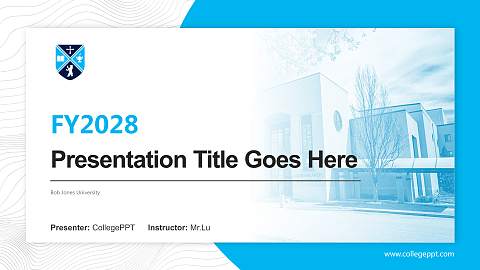 Bob Jones University Academic Presentation/Research Findings Report PPT Template