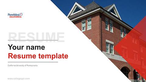 California University of Pennsylvania Resume PPT Template