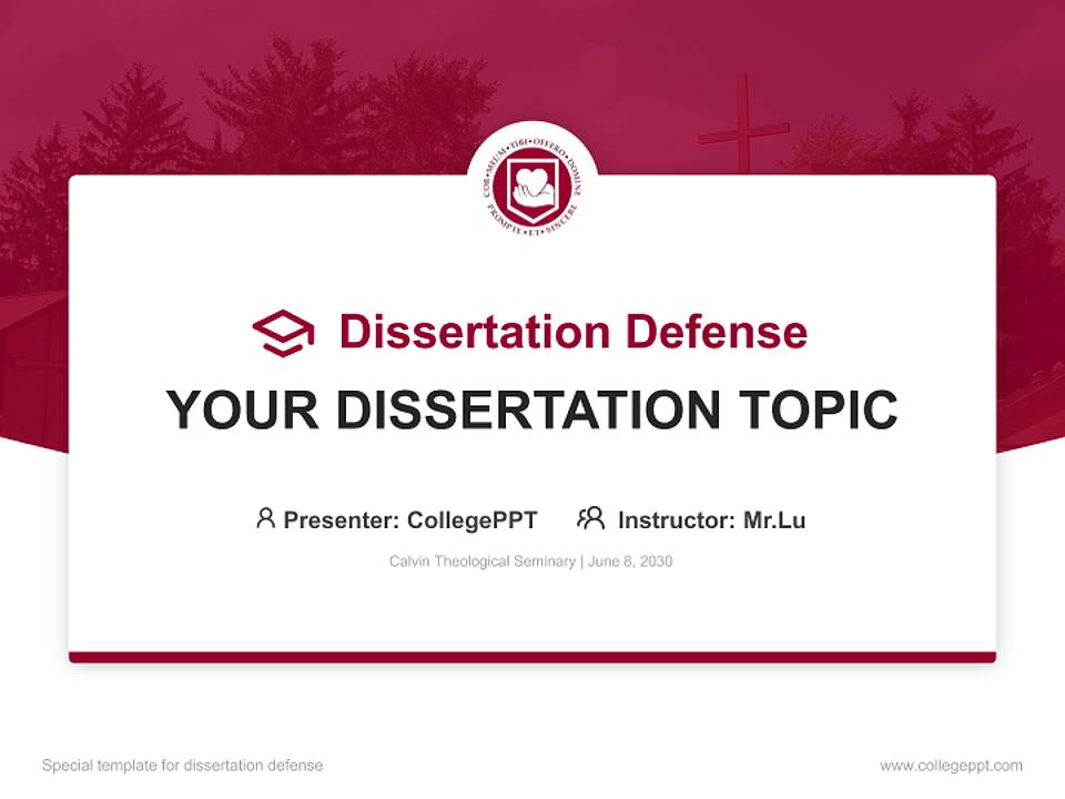 Calvin Theological Seminary Graduation Thesis Defense PPT Template4:3 ratio PPT effect preview image7