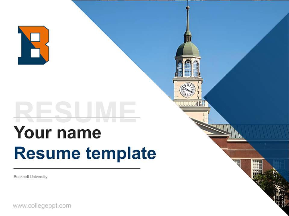 Bucknell University Resume PPT Template4:3 ratio PPT effect preview image5