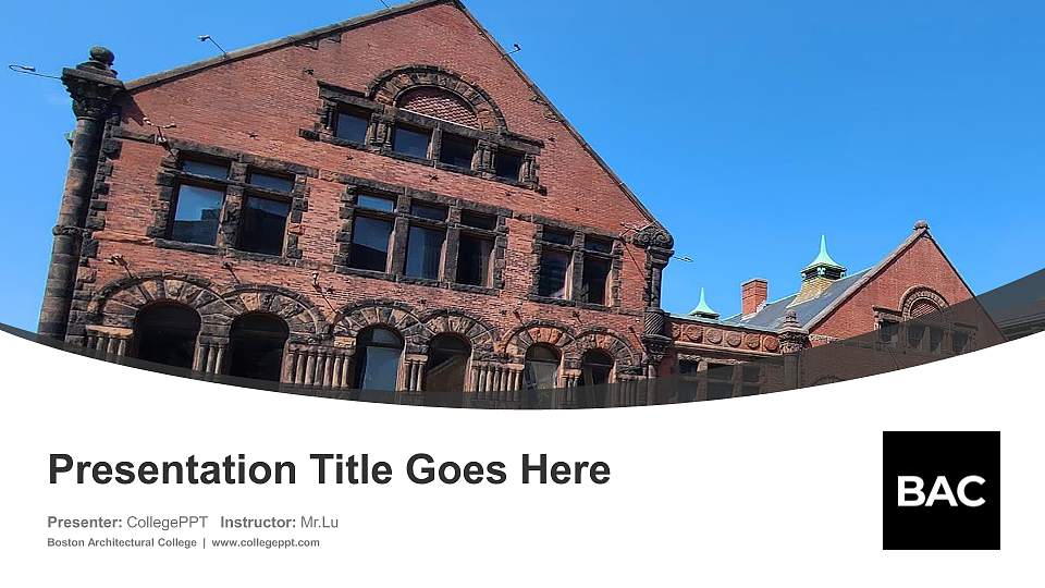 Boston Architectural College Course/Courseware Creation PPT Template16:9 ratio PPT effect preview image