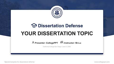 California College San Diego Graduation Thesis Defense PPT Template