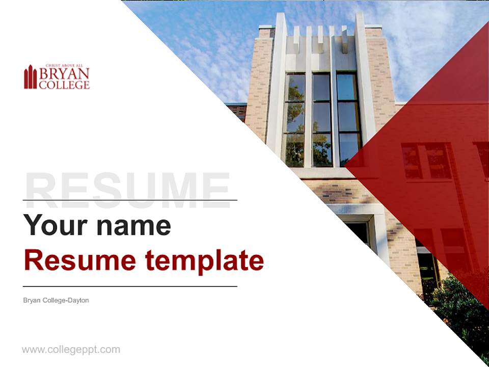 Bryan College-Dayton Resume PPT Template4:3 ratio PPT effect preview image5