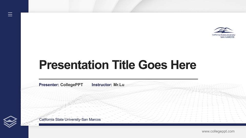 California State University-San Marcos Thesis Proposal/Graduation Defense PPT Template16:9 ratio PPT effect preview image1