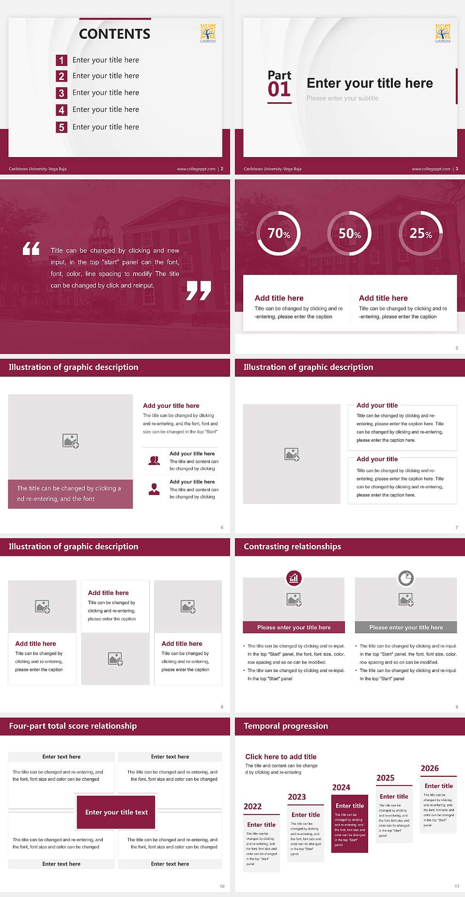 Caribbean University-Vega Baja Thesis Proposal/Graduation Defense PPT Template4:3 ratio PPT effect preview image2