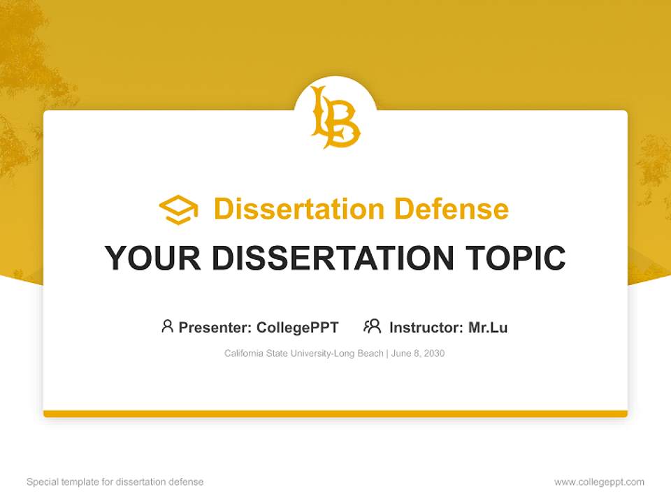California State University-Long Beach Graduation Thesis Defense PPT Template4:3 ratio PPT effect preview image7