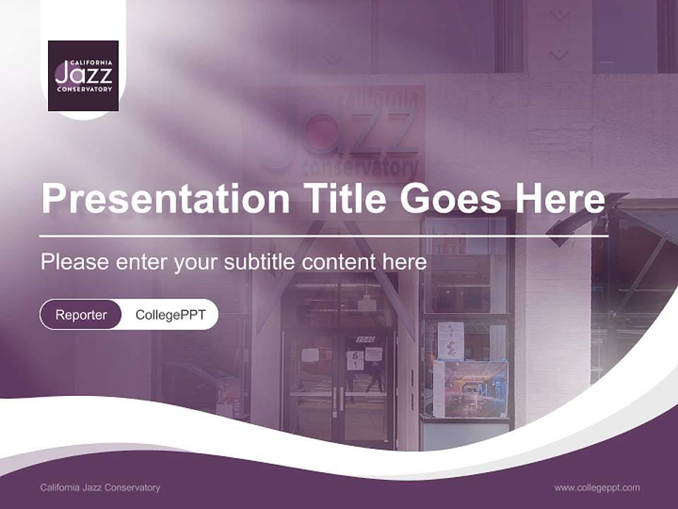 California Jazz Conservatory Lecture Sharing and Networking Event PPT Template4:3 ratio PPT effect preview image4