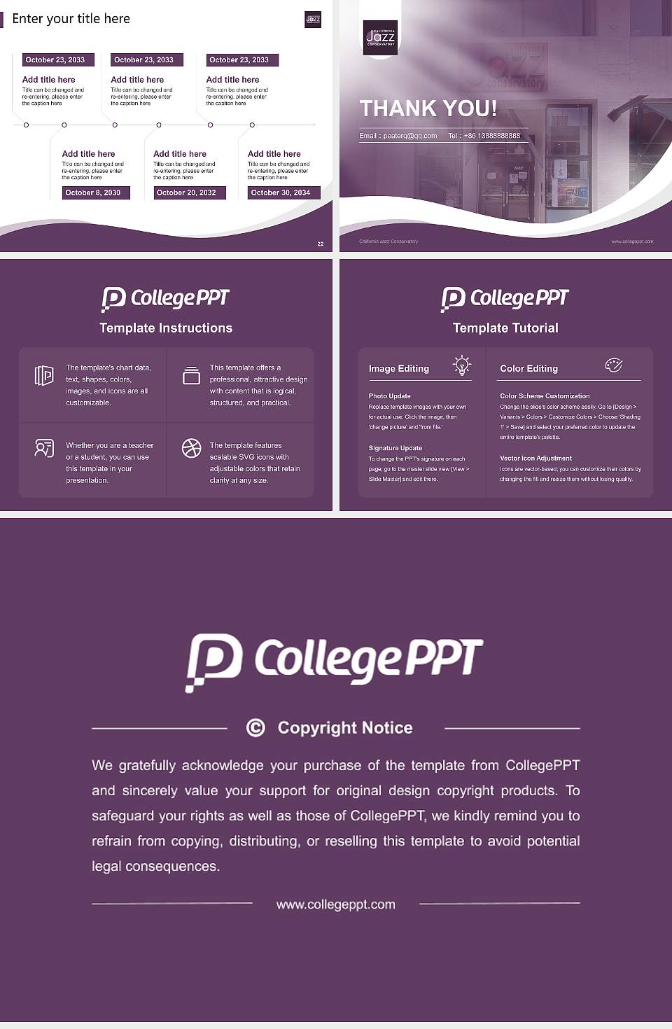 California Jazz Conservatory Lecture Sharing and Networking Event PPT Template4:3 ratio PPT effect preview image4