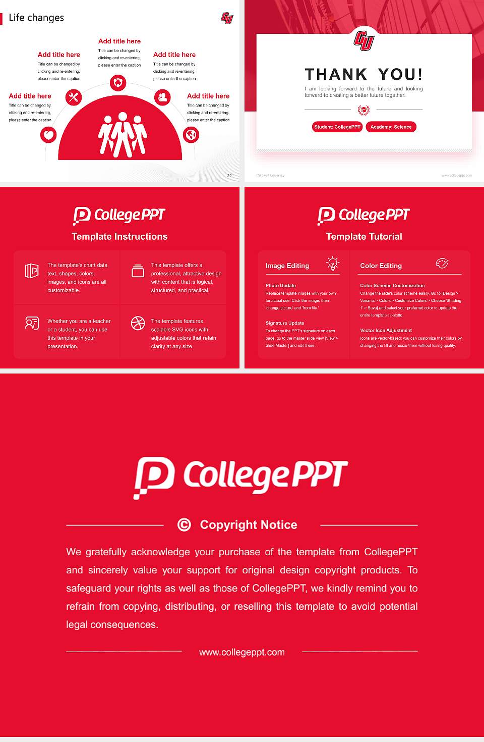 Caldwell University National Scholarship Defense PPT Template4:3 ratio PPT effect preview image4