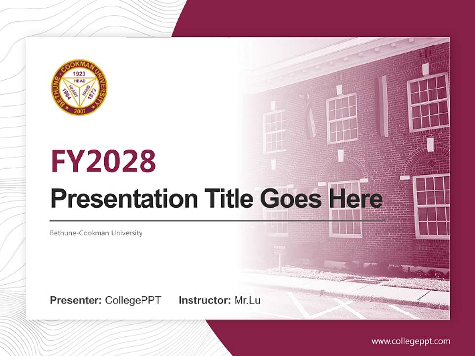 Bethune-Cookman University Academic Presentation/Research Findings Report PPT Template4:3 ratio PPT effect preview image5