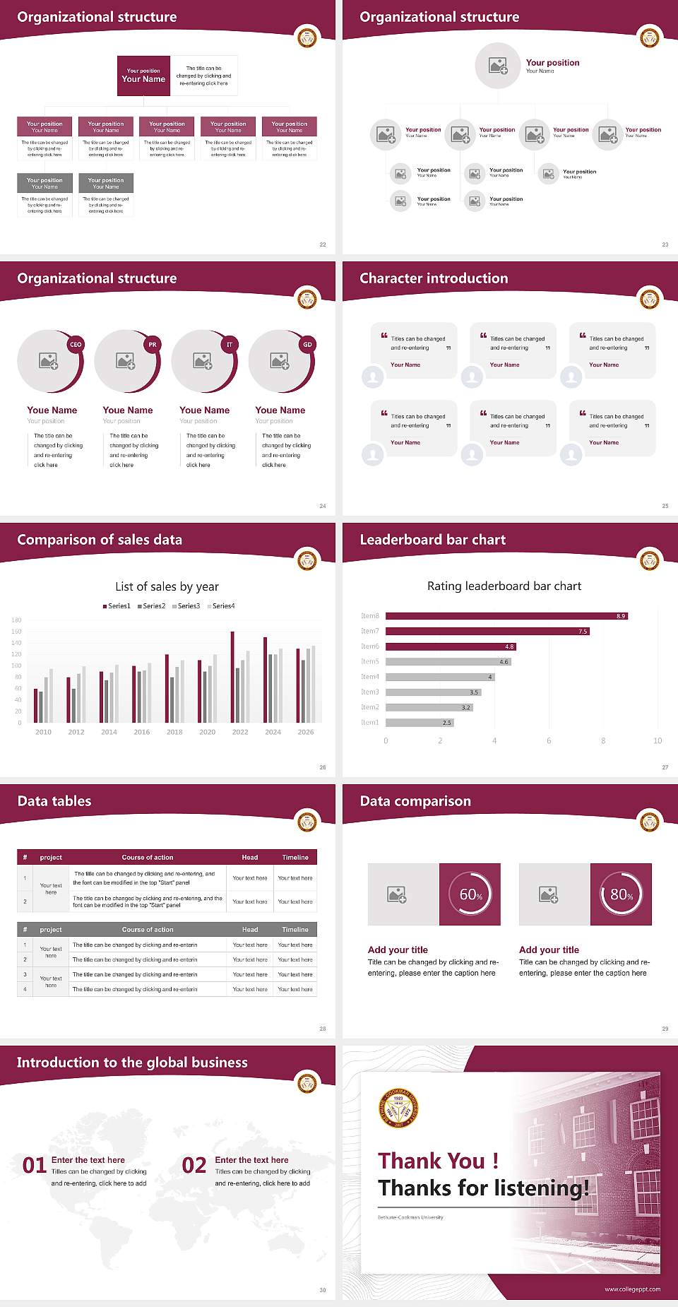Bethune-Cookman University Academic Presentation/Research Findings Report PPT Template4:3 ratio PPT effect preview image4