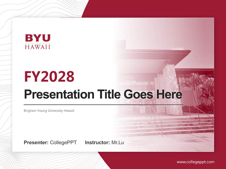 Brigham Young University-Hawaii Academic Presentation/Research Findings Report PPT Template4:3 ratio PPT effect preview image5