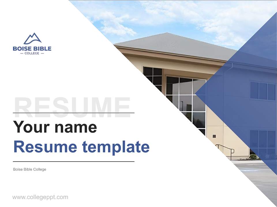 Boise Bible College Resume PPT Template4:3 ratio PPT effect preview image5