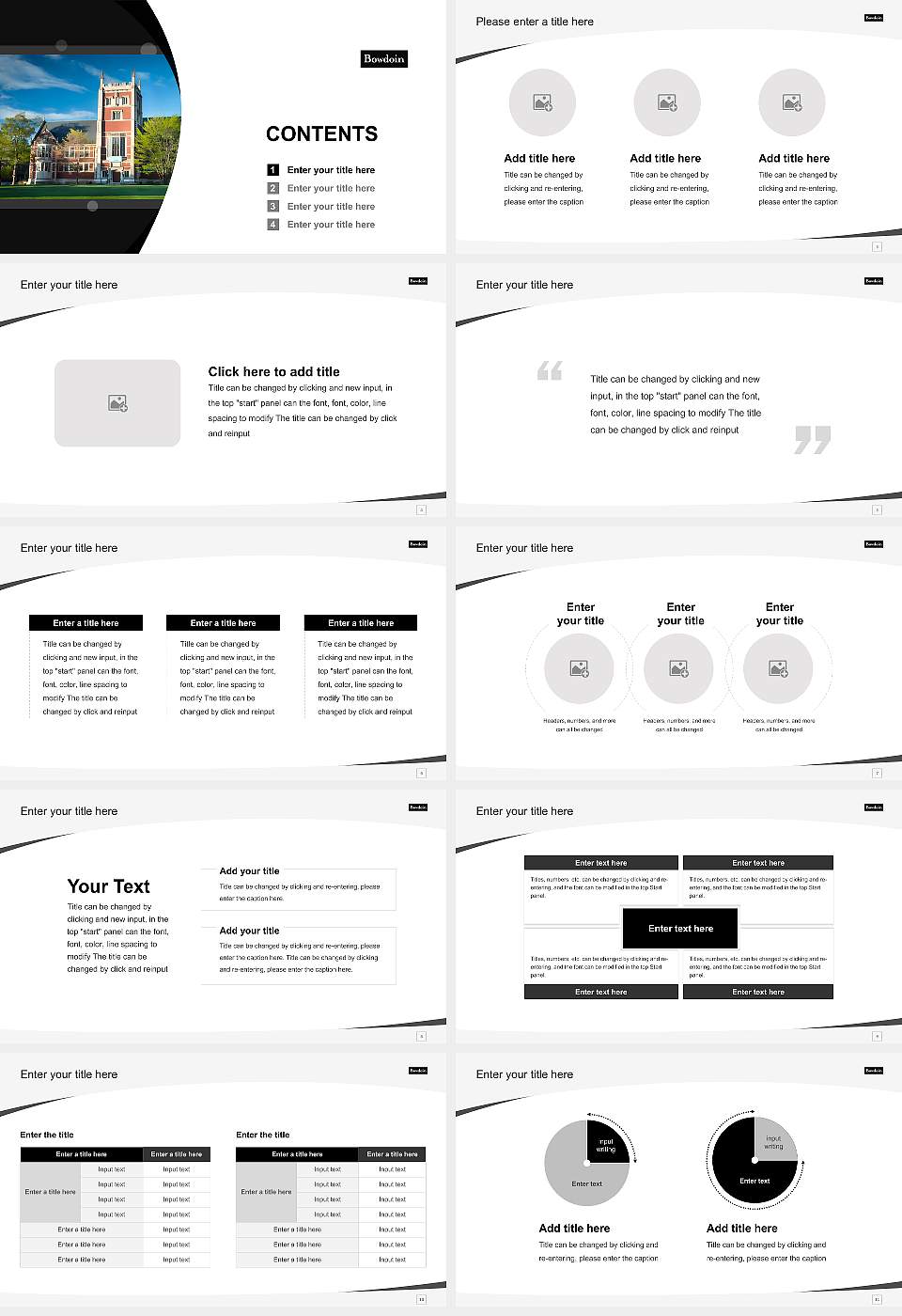 Bowdoin College Course/Courseware Creation PPT Template16:9 ratio PPT effect preview image2