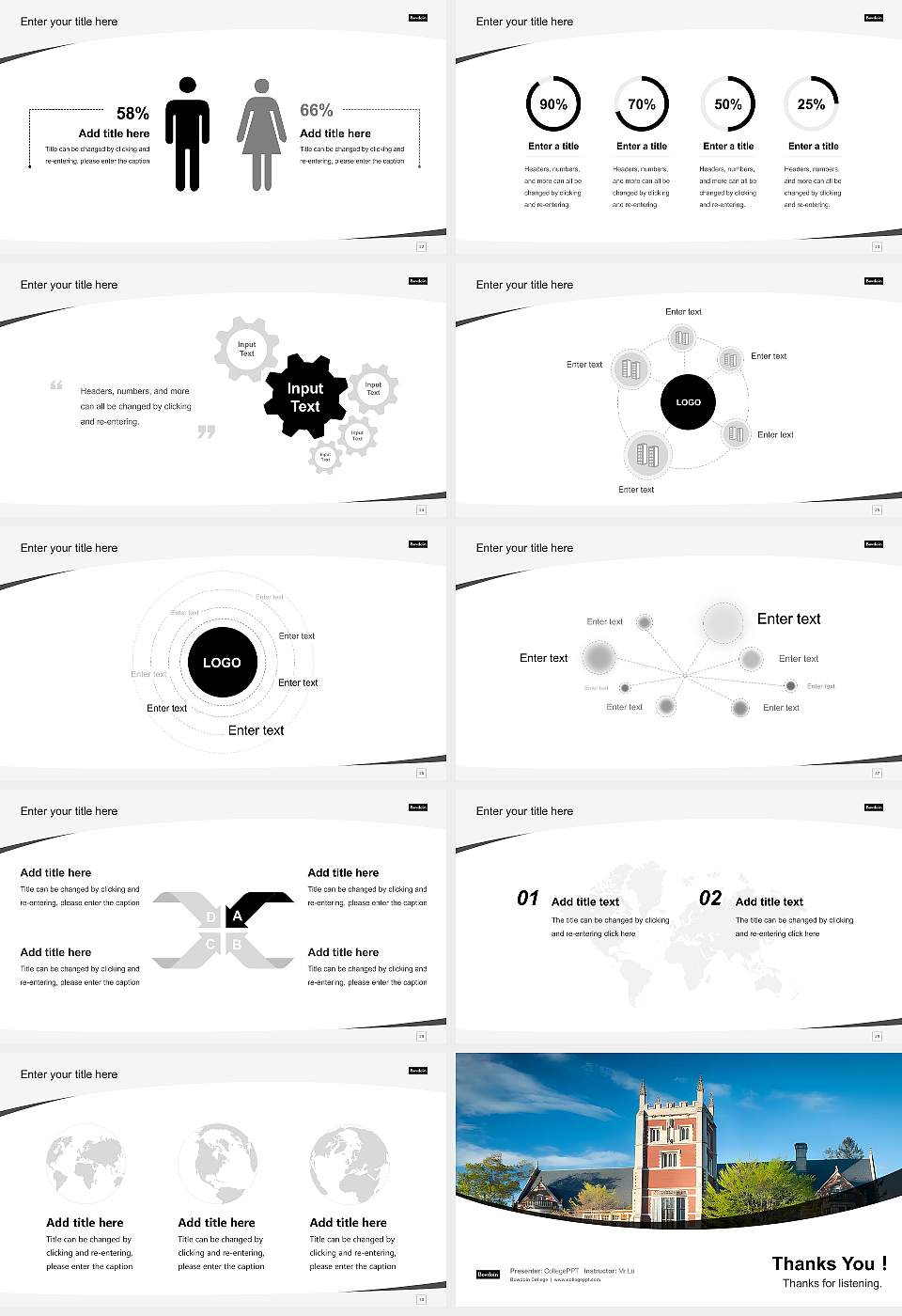 Bowdoin College Course/Courseware Creation PPT Template16:9 ratio PPT effect preview image4
