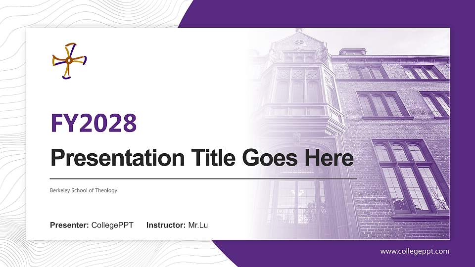 Berkeley School of Theology Academic Presentation/Research Findings Report PPT Template16:9 ratio PPT effect preview image