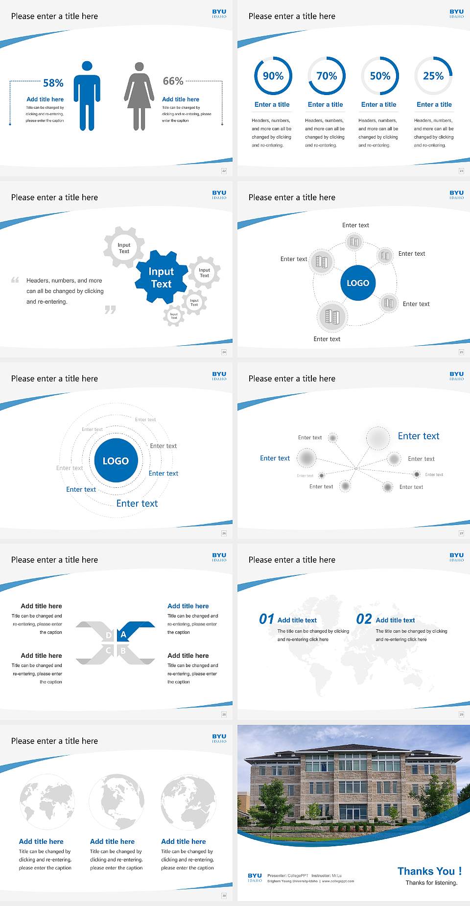 Brigham Young University-Idaho Course/Courseware Creation PPT Template4:3 ratio PPT effect preview image4