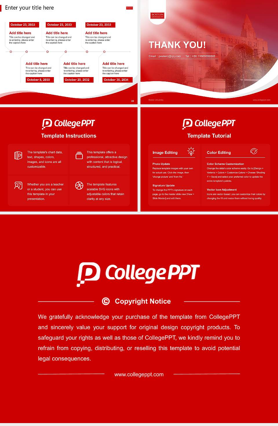 Boston University Lecture Sharing and Networking Event PPT Template4:3 ratio PPT effect preview image4
