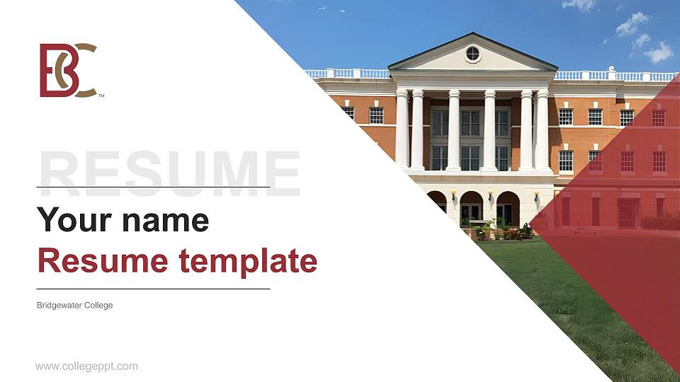 Bridgewater College Resume PPT Template16:9 ratio PPT effect preview image
