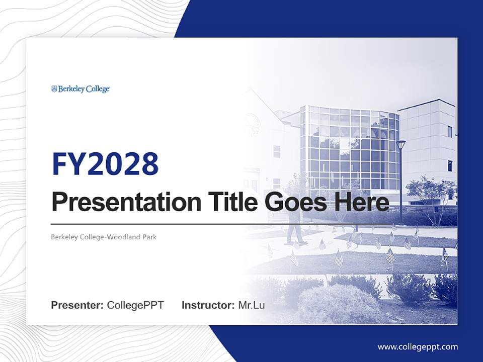 Berkeley College-Woodland Park Academic Presentation/Research Findings Report PPT Template4:3 ratio PPT effect preview image5
