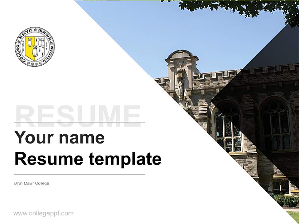Bryn Mawr College Resume PPT Template4:3 ratio PPT effect preview image5