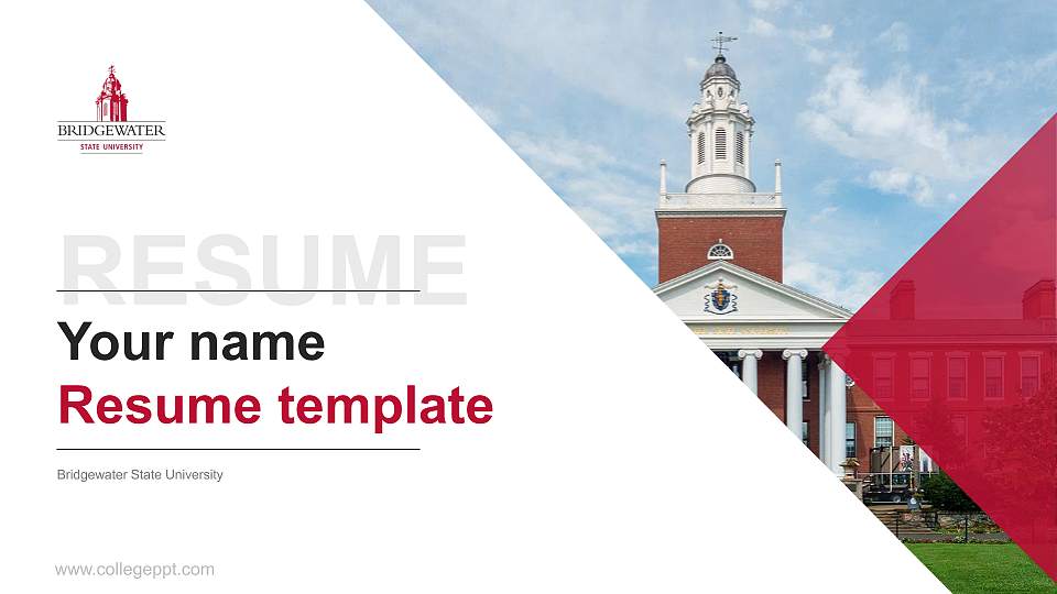 Bridgewater State University Resume PPT Template16:9 ratio PPT effect preview image