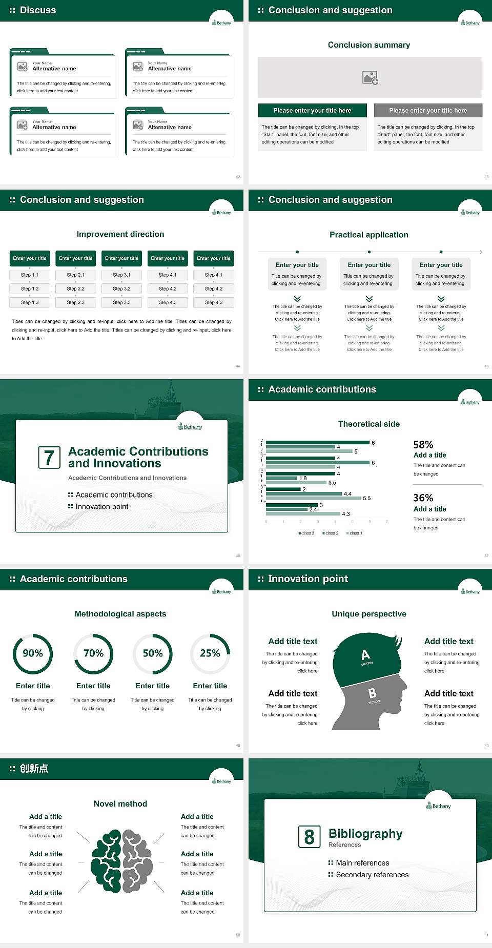 Bethany College (West Virginia) Graduation Thesis Defense PPT Template4:3 ratio PPT effect preview image6