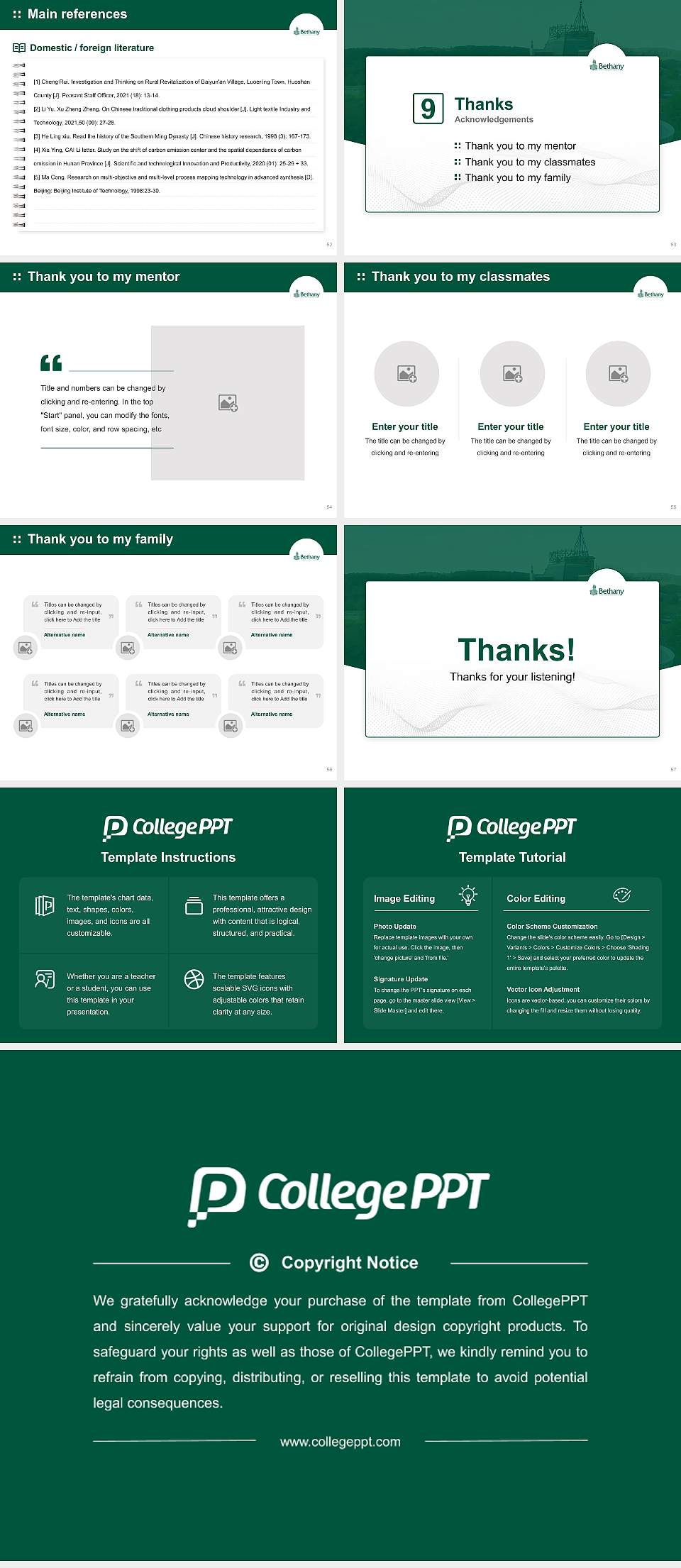 Bethany College (West Virginia) Graduation Thesis Defense PPT Template4:3 ratio PPT effect preview image7