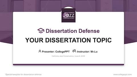 California Jazz Conservatory Graduation Thesis Defense PPT Template
