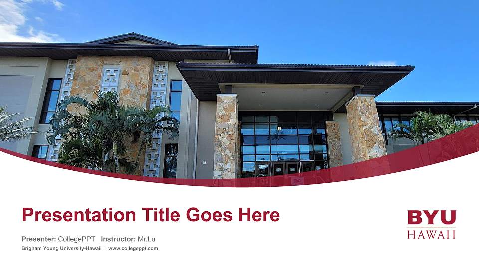 Brigham Young University-Hawaii Course/Courseware Creation PPT Template16:9 ratio PPT effect preview image