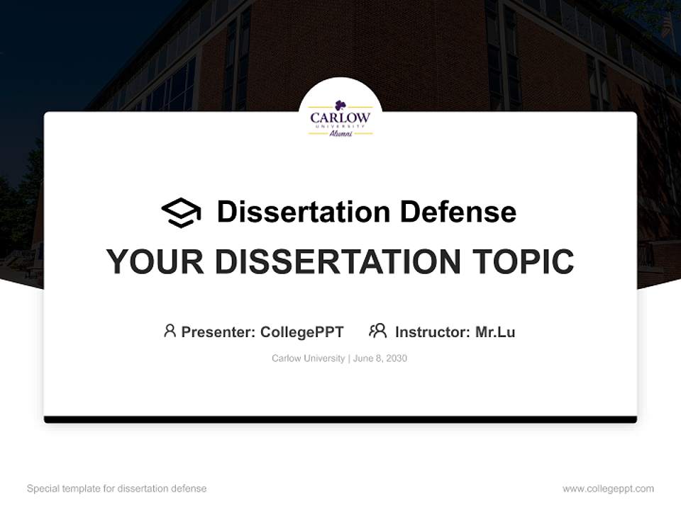 Carlow University Graduation Thesis Defense PPT Template4:3 ratio PPT effect preview image7