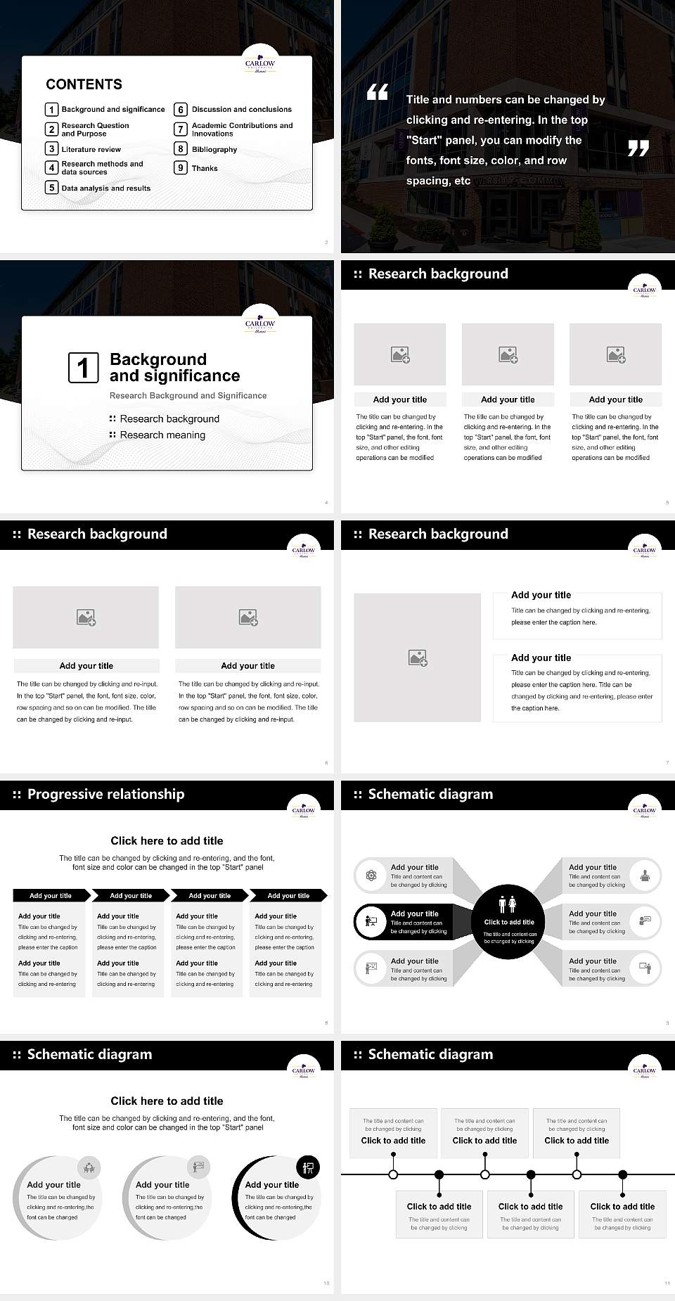 Carlow University Graduation Thesis Defense PPT Template4:3 ratio PPT effect preview image2