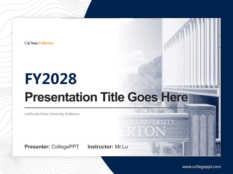 California State University-Fullerton Academic Presentation/Research Findings Report PPT Template4:3 ratio PPT effect preview image5