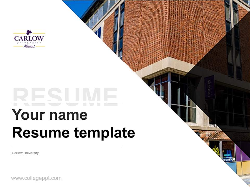 Carlow University Resume PPT Template4:3 ratio PPT effect preview image5
