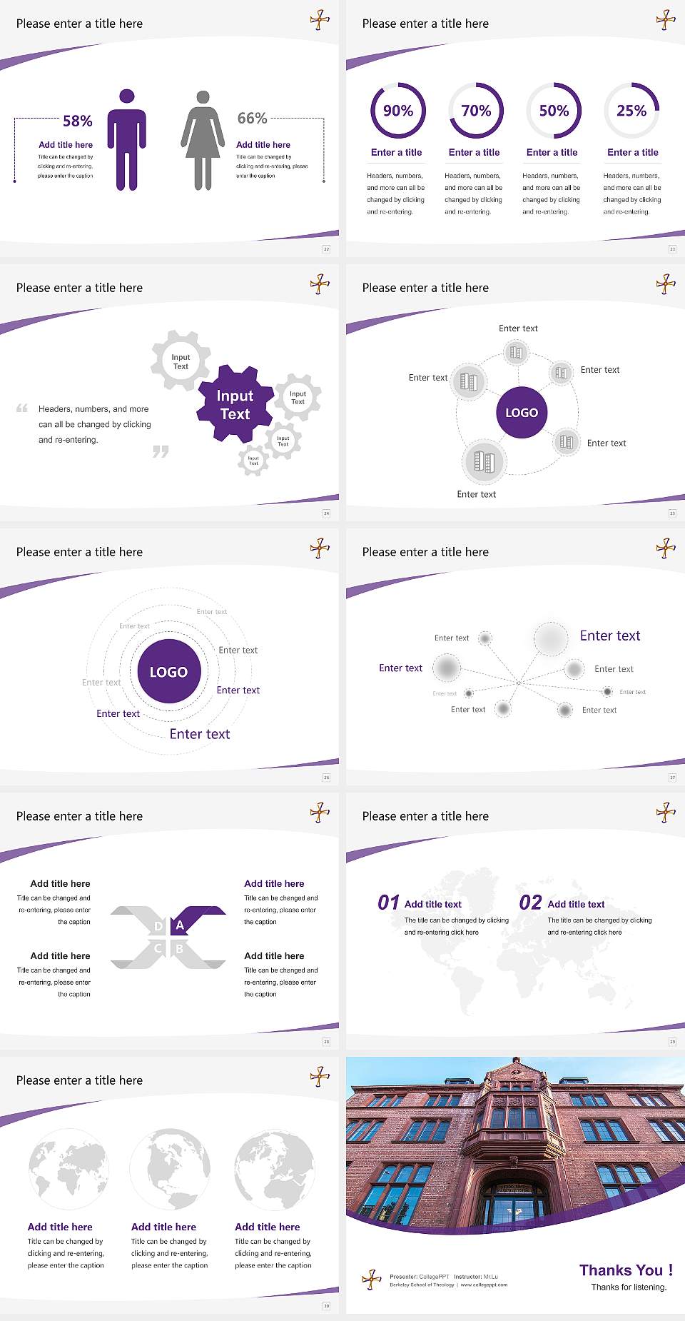 Berkeley School of Theology Course/Courseware Creation PPT Template4:3 ratio PPT effect preview image4