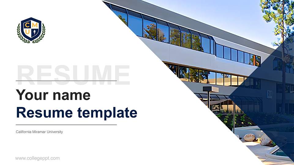 California Miramar University Resume PPT Template16:9 ratio PPT effect preview image