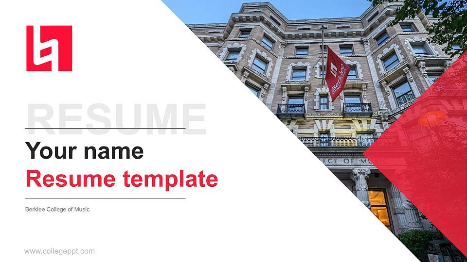 Berklee College of Music Resume PPT Template16:9 ratio PPT effect preview image