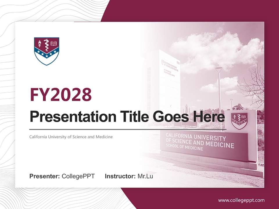 California University of Science and Medicine Academic Presentation/Research Findings Report PPT Template4:3 ratio PPT effect preview image5